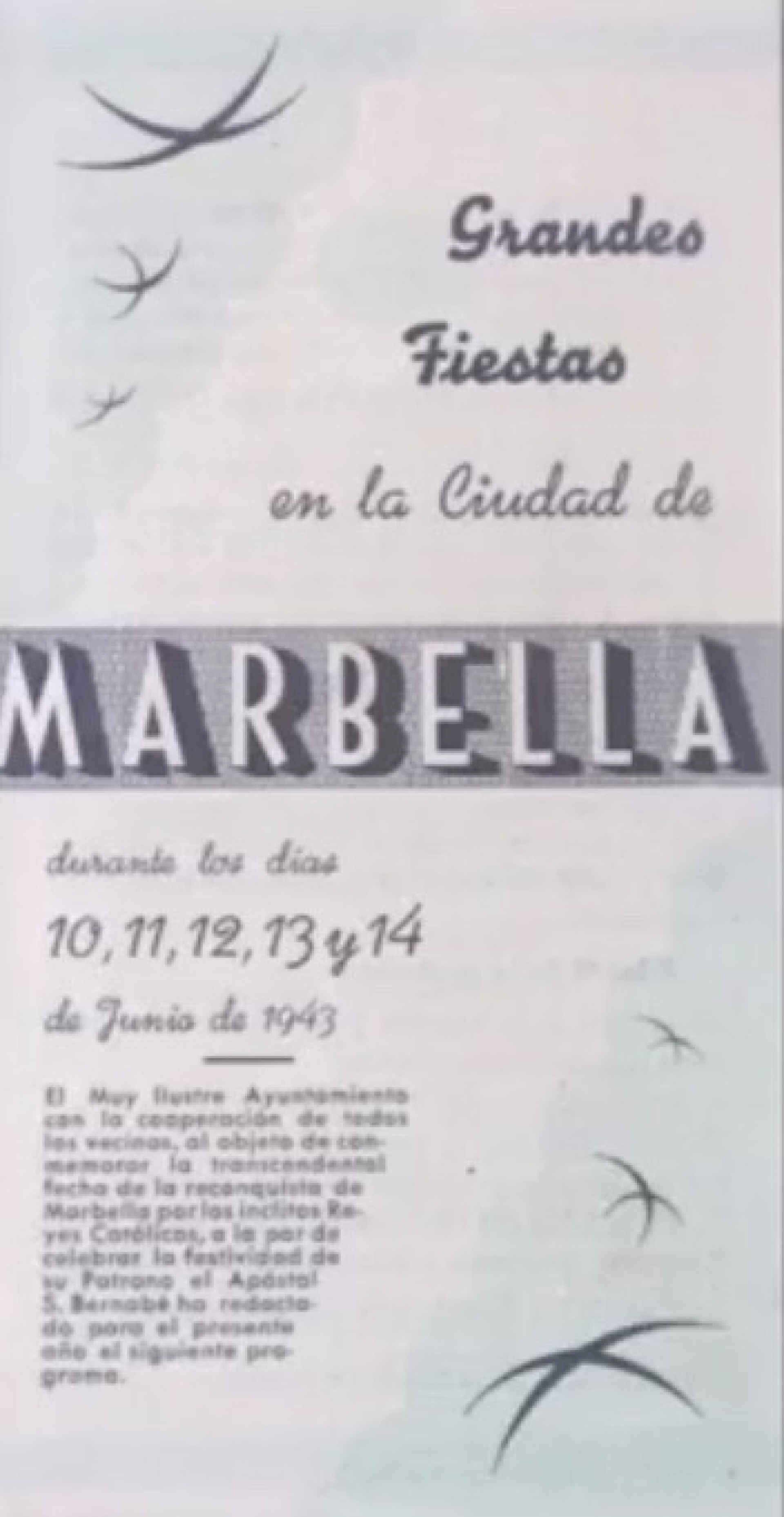 Feria y Fiestas de San Bernabé 1943 Marbella